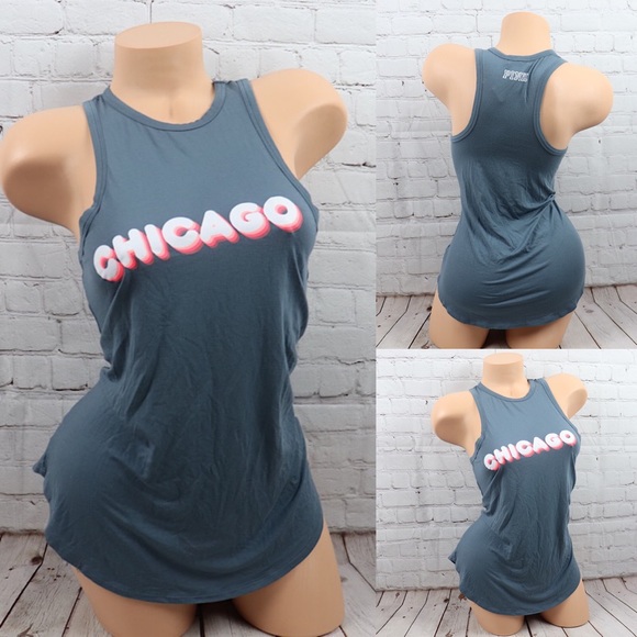 VS PINK Super Soft CHICAGO Racerback Tank Top - Picture 1 of 7